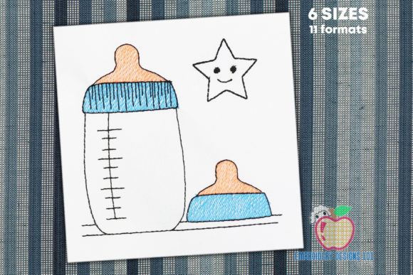 Baby Milk Bottle Sketch Embroidery Review