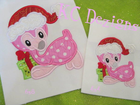 Christmas Baby Flamingo Applique