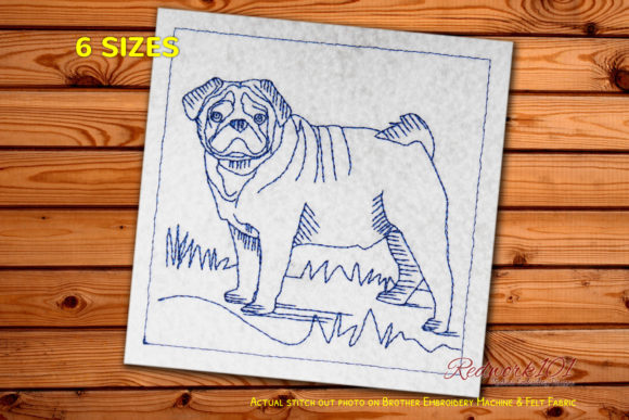 Pug Dog Lineart Embroidery Review
